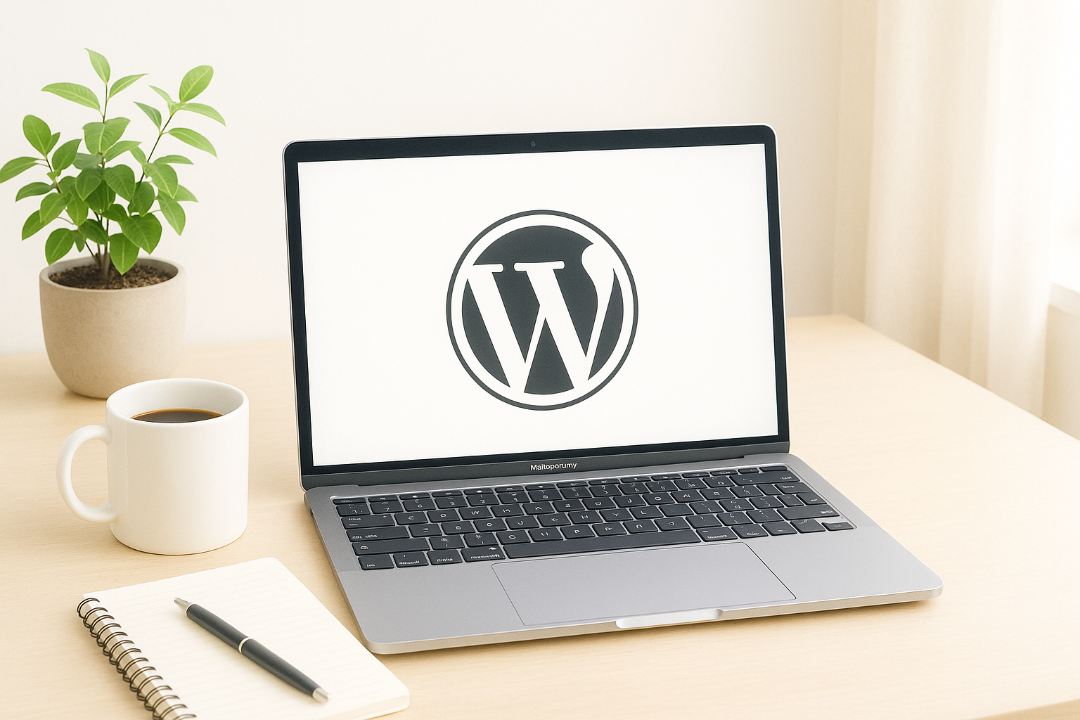 Wordpress laptop|Designer creating a website