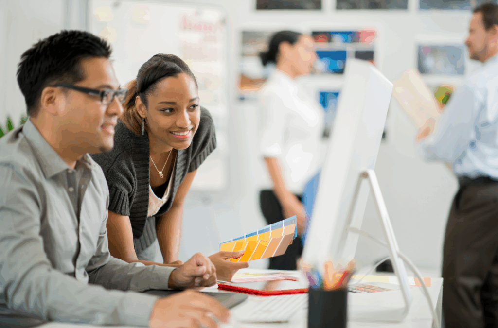 Designer creating a website