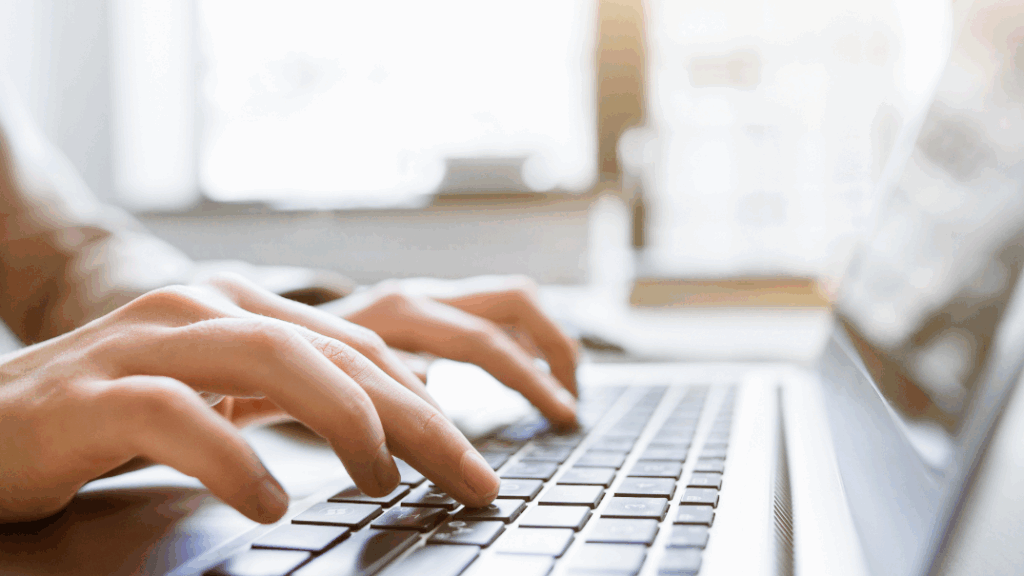 person typing 