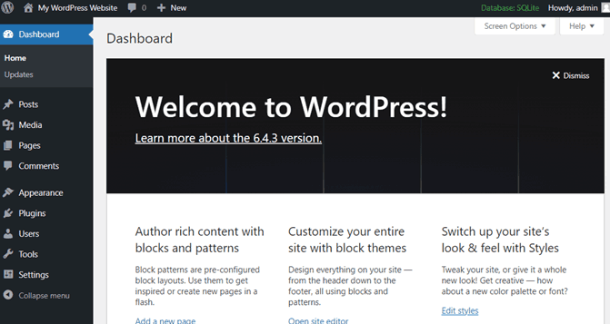 WordPress Backend