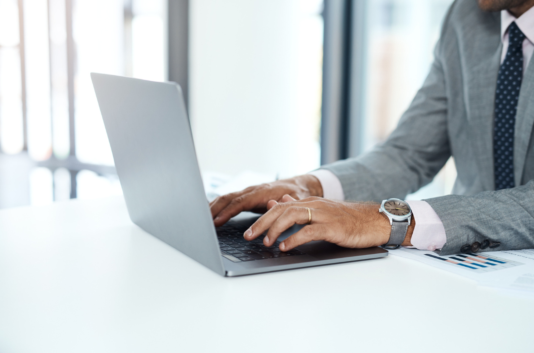 Professional working on website migration process