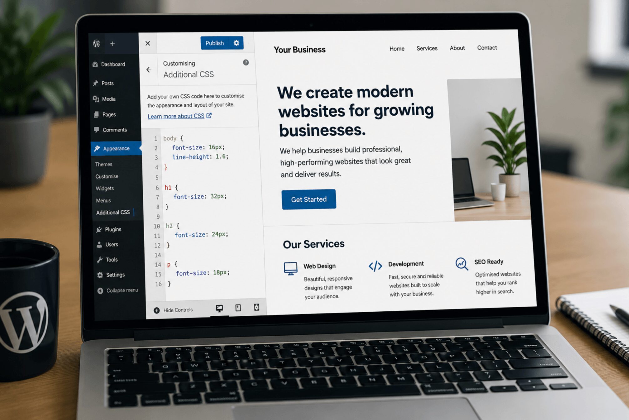 How to Change Font Size Using CSS in WordPress